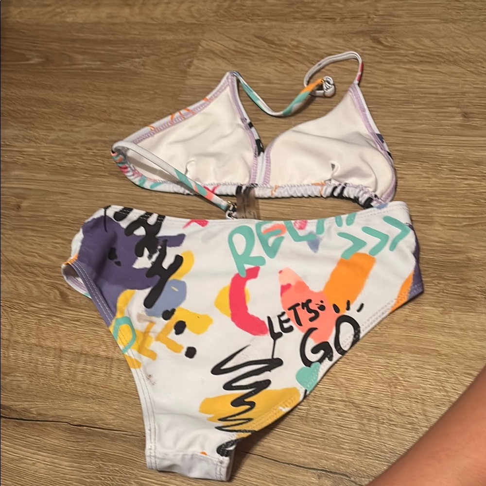 Vibrant White and Orange Bikini Swimwear - Picture 3 of 3